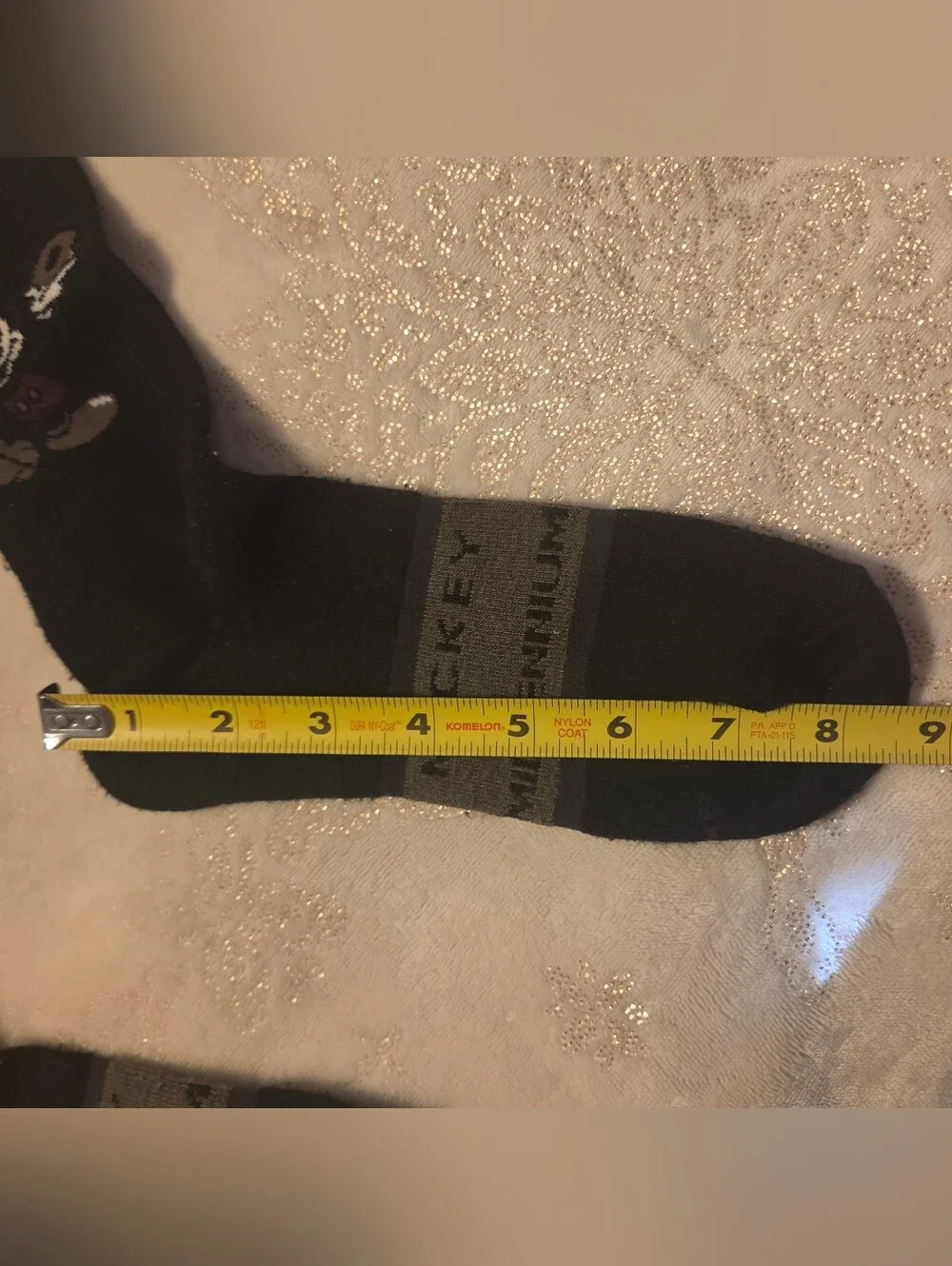 Vtg Y2K Mickey Millennium Black Crew Socks - Men's Novelty Socks